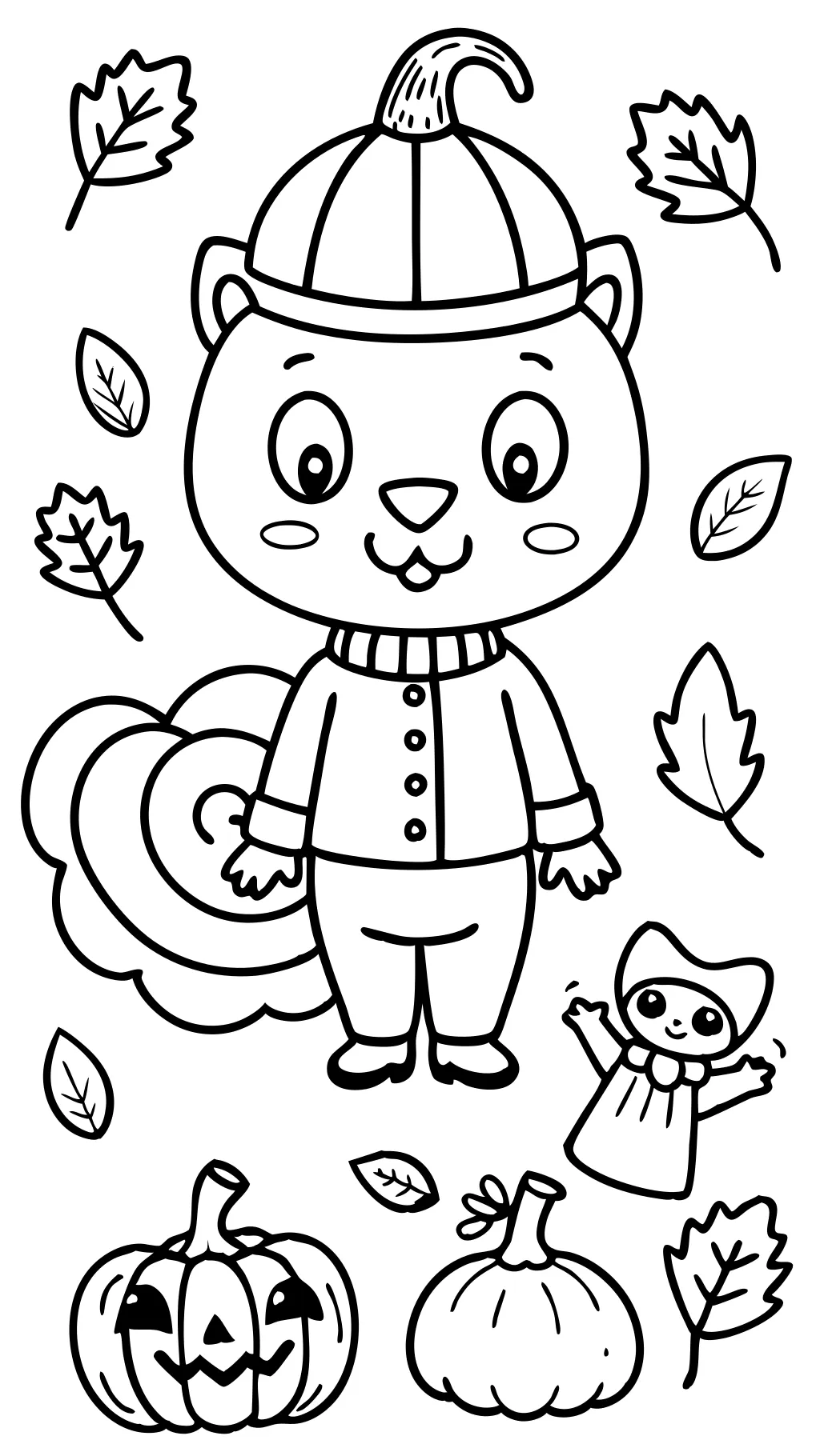 cute fall coloring page